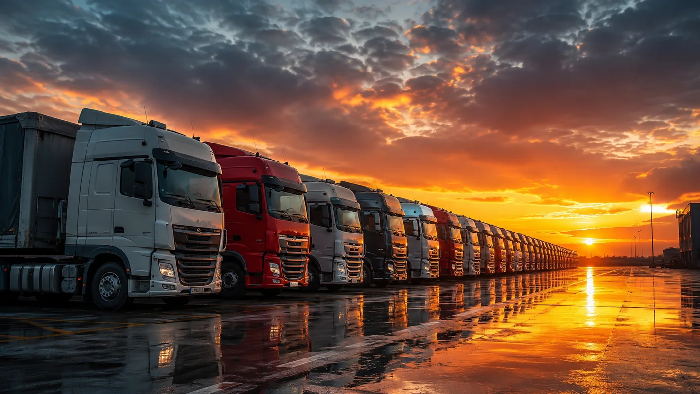 Transport vehicles lined up for disciplined vehicle placement